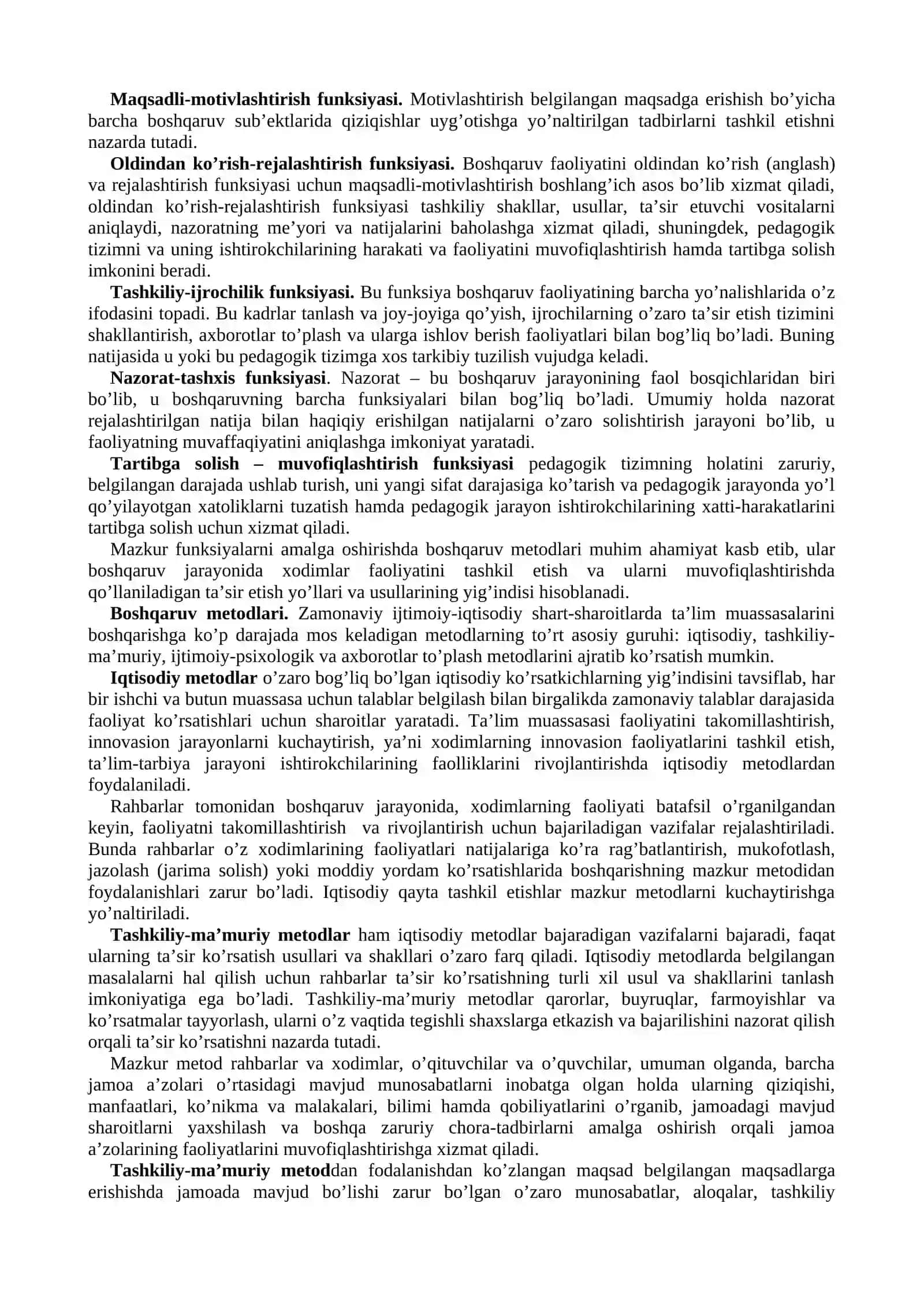 3-MA’RUZA: TA'LIM MUASSASASI MENEJMENTI. ZAMONAVIY TA'LIM TIZIMIGA QO‘YILADIGAN ASOSIY TALABLAR 2
