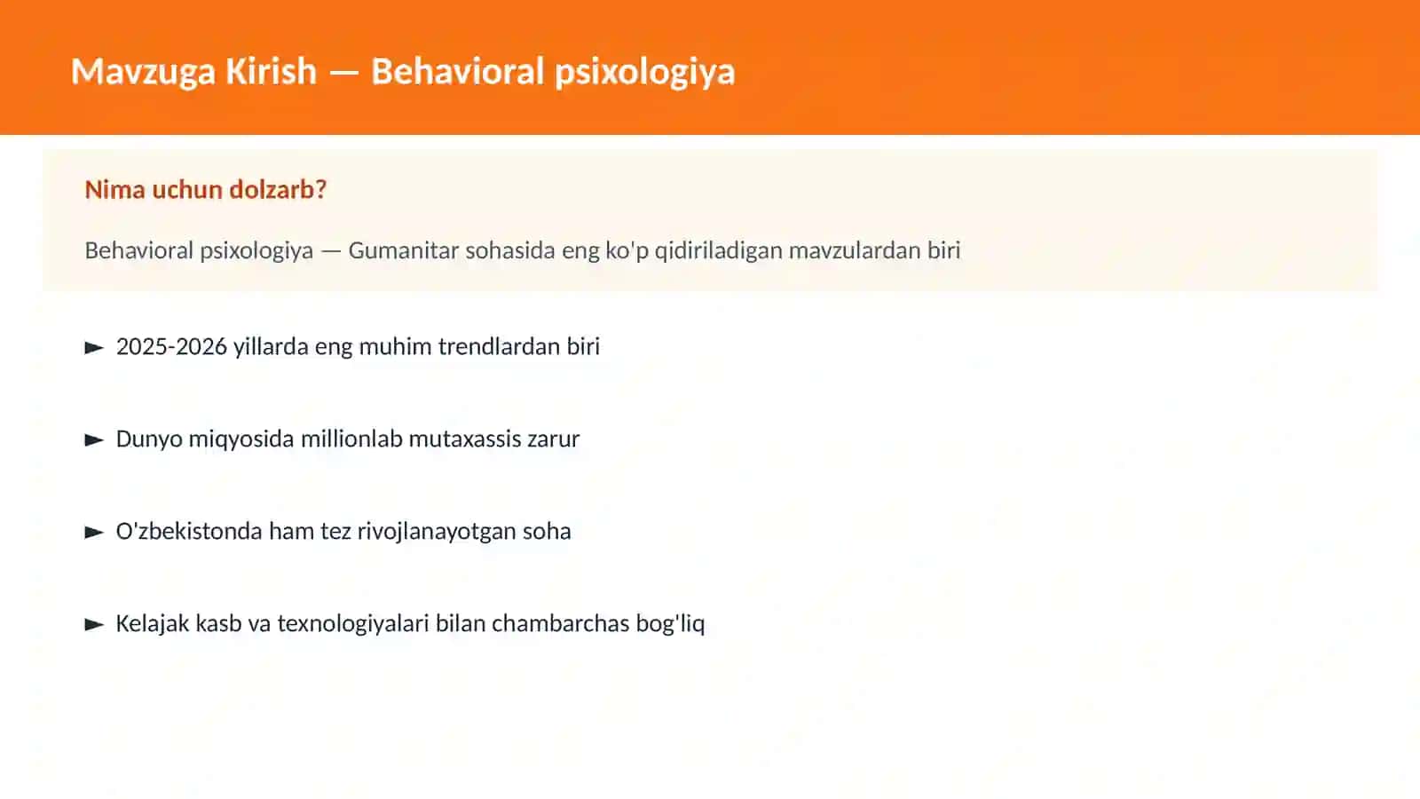 Behavioral psixologiya 2