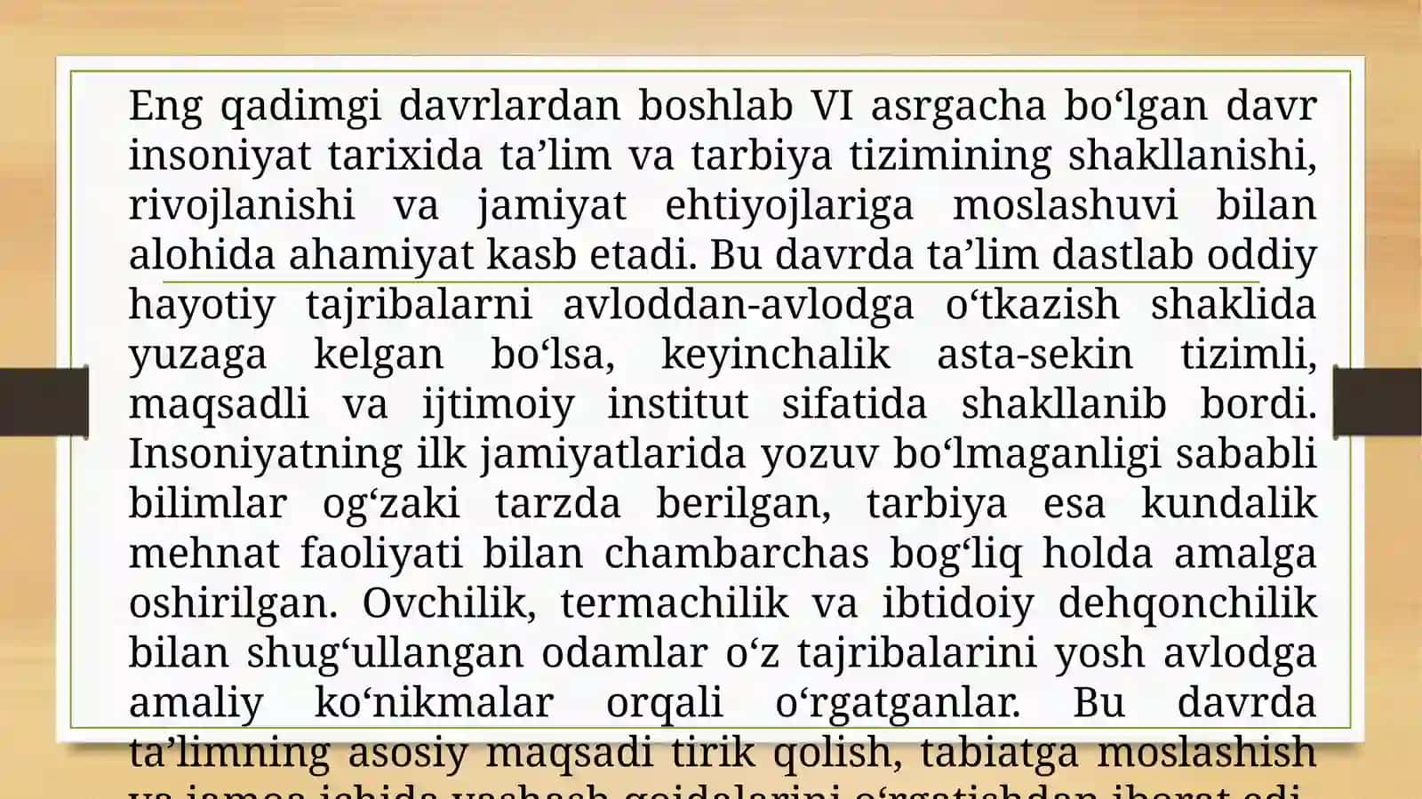 Eng qadimgi davrlardan VI asrgacha jahonda ta‘lim tarbiya taraqqiyoti 2