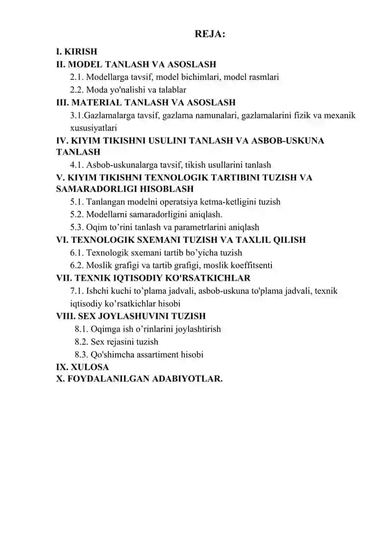 Erkrklar pidjagi dizayn loyihasi va texnologik jarayonlarini ishlab chiqarish 2