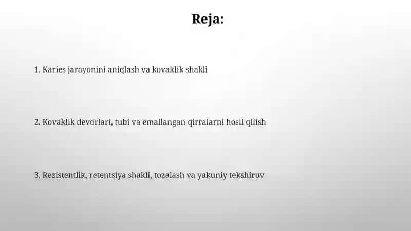 Stomatologiyada G.V Blek bo’yicha I-sinf tayyorlashning o’ziga xosligi 2