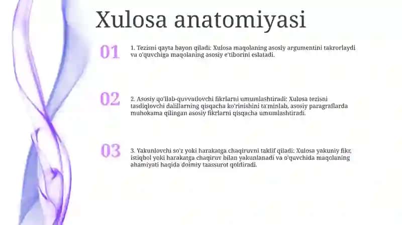 Xulosa Qilishning Umumiy Mantiqiy Tavsifi 2