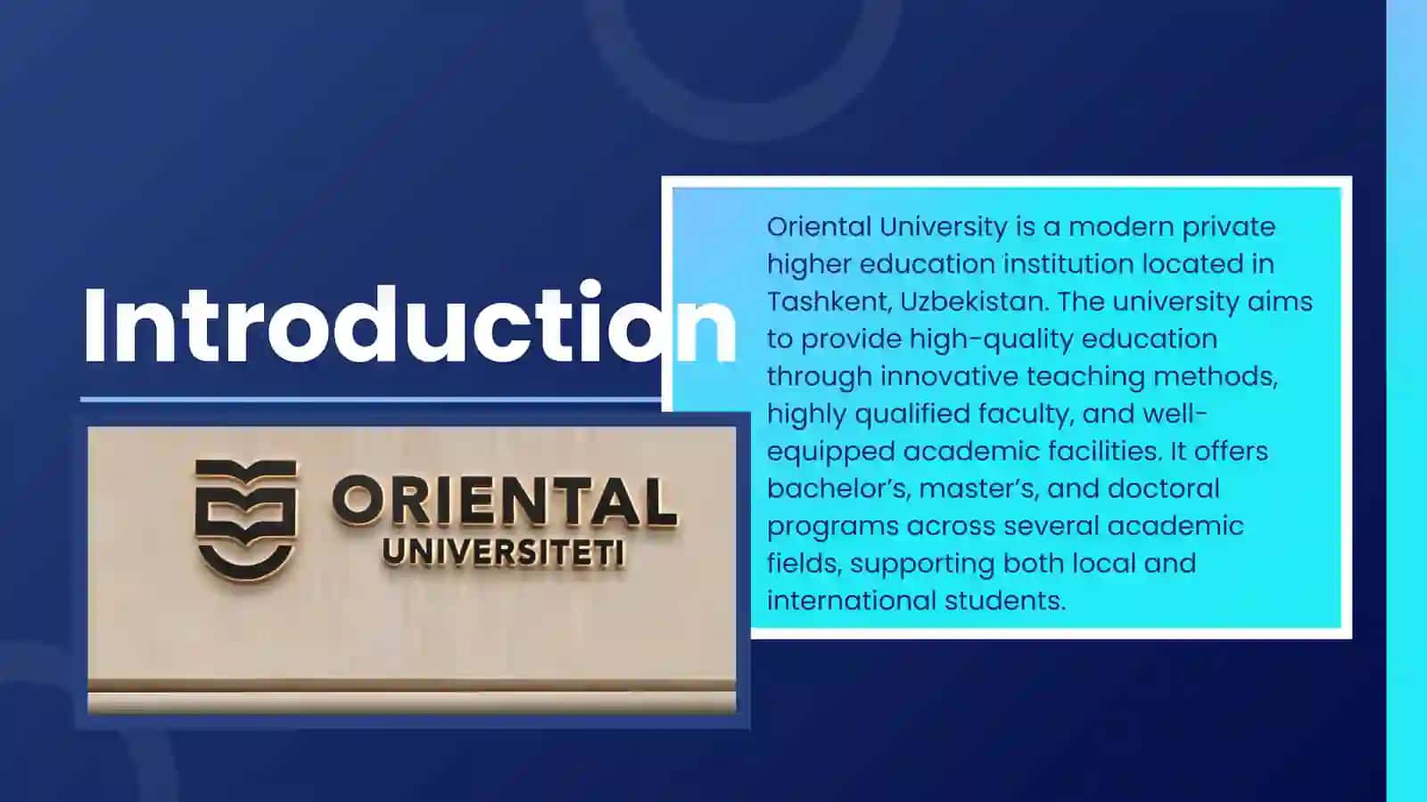 Oriental University 2