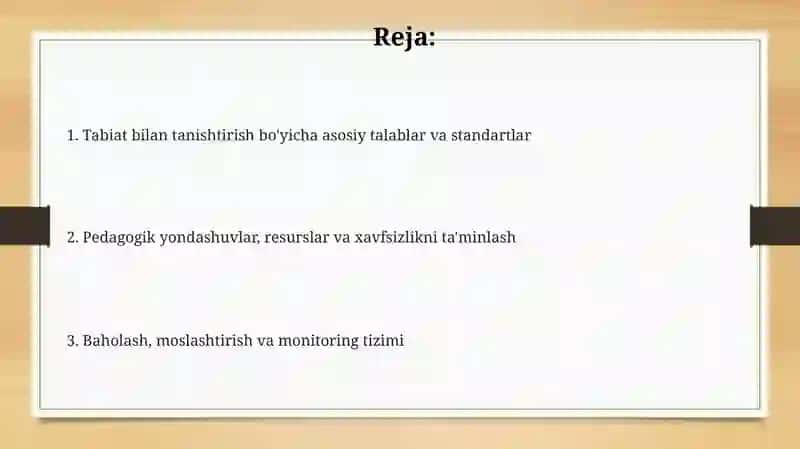 Maktabgacha yoshdagi bolalarni tabiat bilan tanishtirish boʻyicha davlat talablari 2