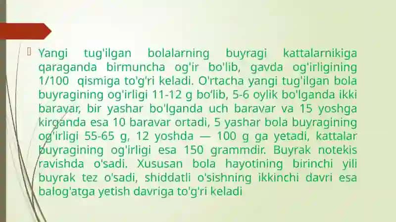 Bolalardagi siydik yo’li siydik pufagi siydik chiqarish kanali anatamo fiziologik xususiyatlari 2