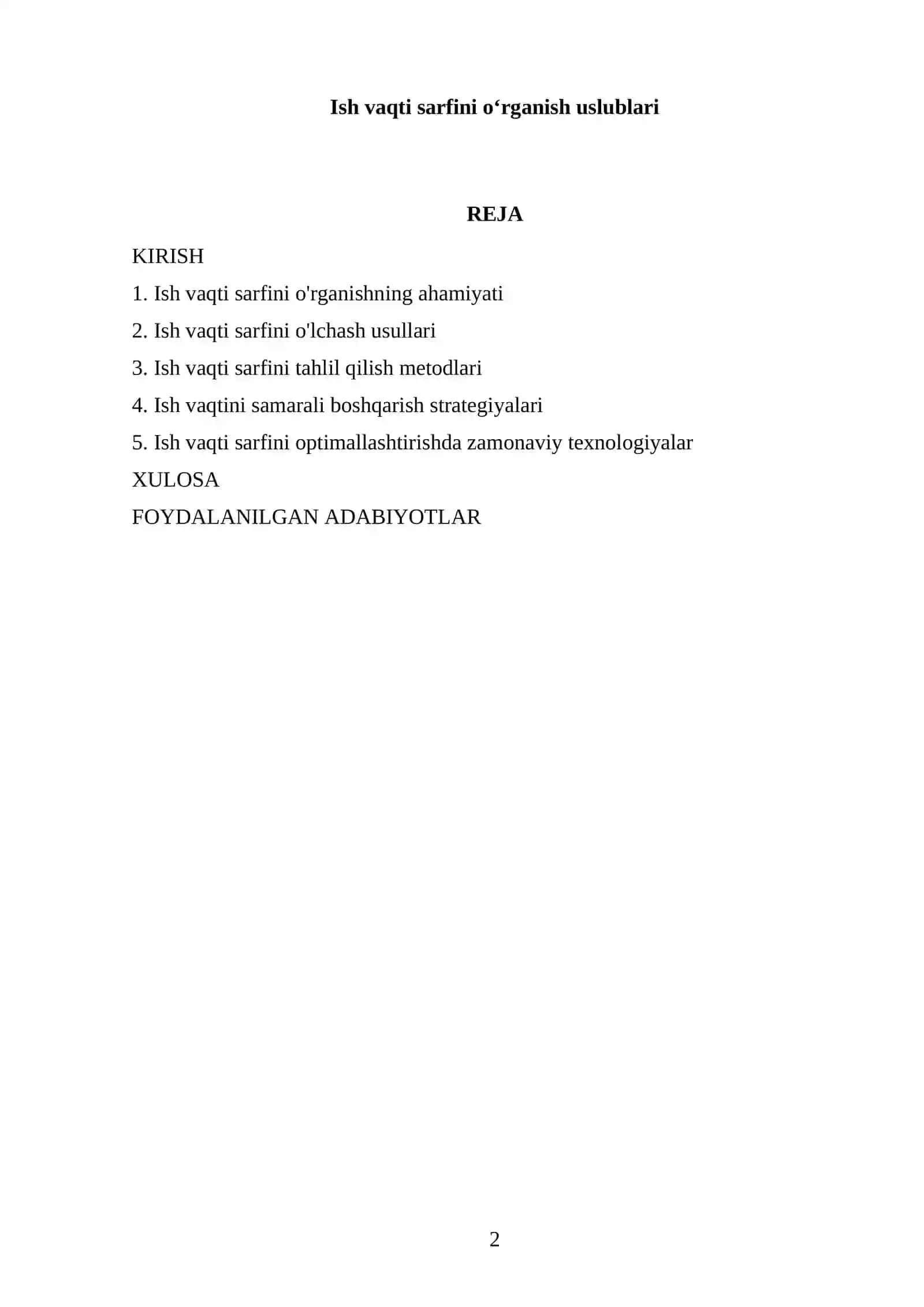 Ish vaqti sarfini o‘rganish uslublari 2
