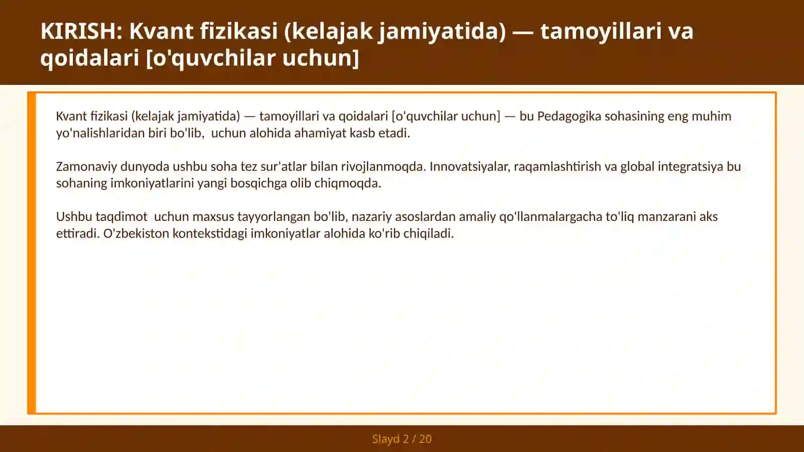 Kvant fizikasi (kelajak jamiyatida) — tamoyillari va qoidalari [o'quvchilar uchun] 2