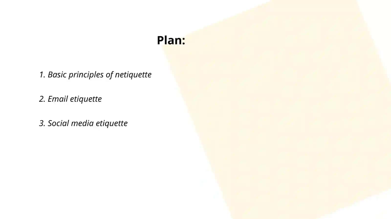 Internet knowledge:Etiquette and netiquette 2