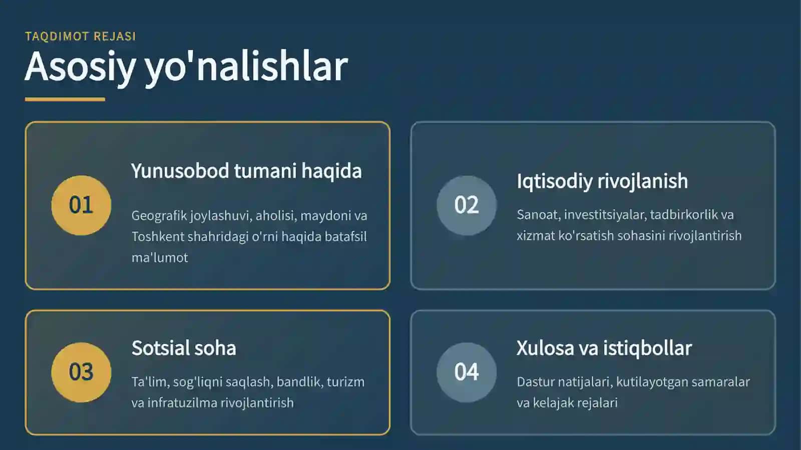 2022-2026 YILLAR Toshkent shahar Yunusobod tumani kompleks ijtimoiy-iqtisodiy rivojlantirish dasturi 2