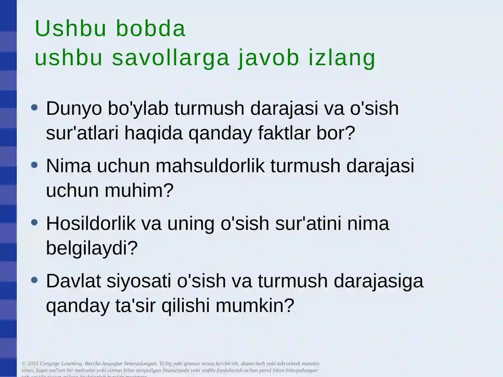 Ishlab chiqarish va o'sish 2