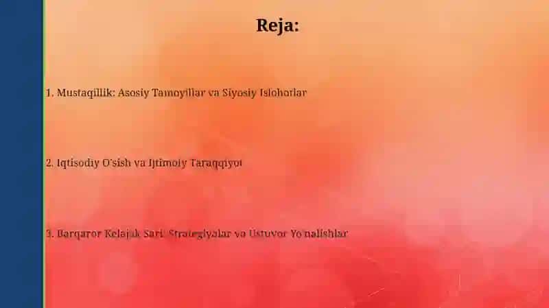 O‘zbekistonning o‘z istiqlol va taraqqiyot yo‘li 2
