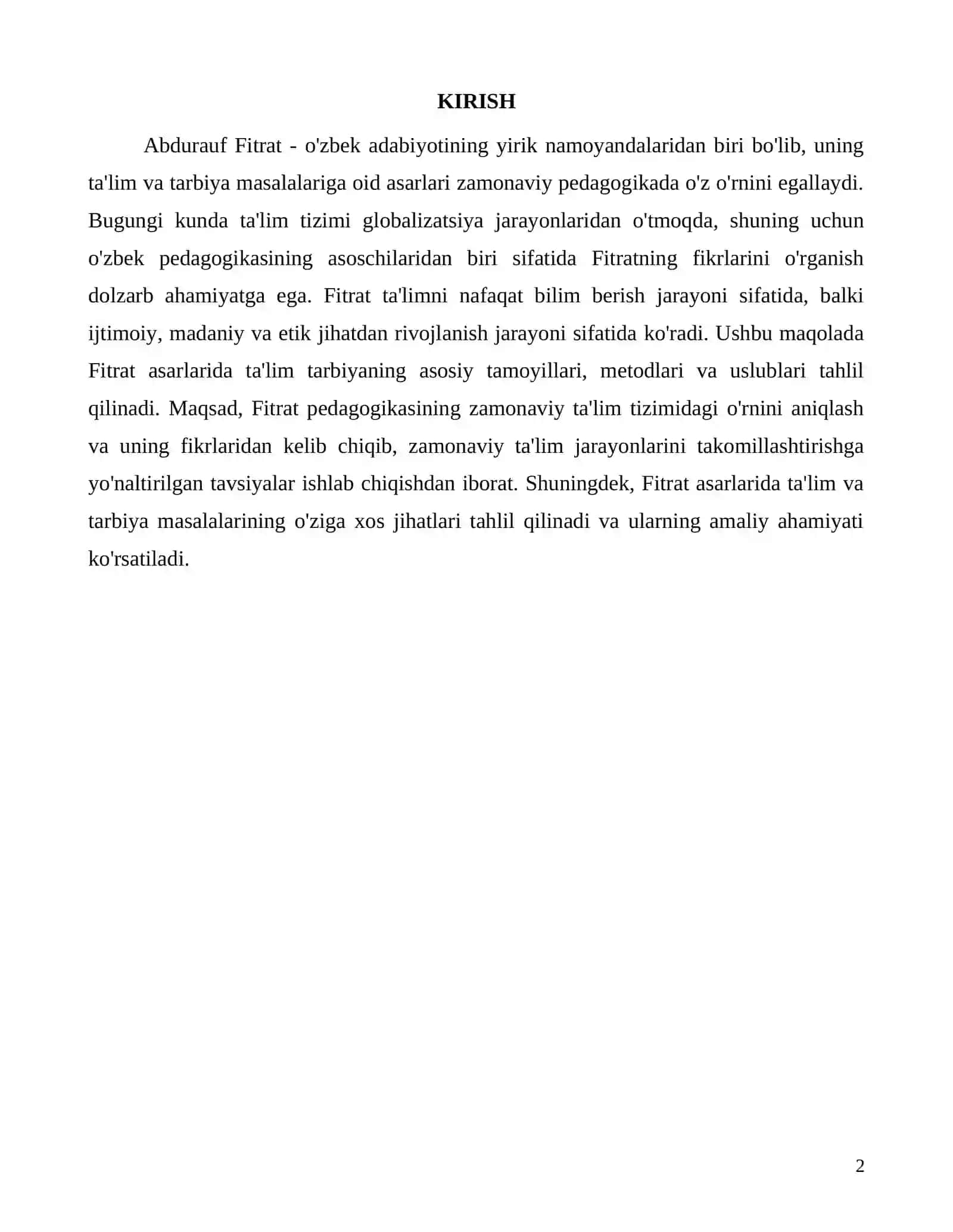 Abdurauf Fitrat va uning asarlarida ta'lim tarbiya masalalari 2