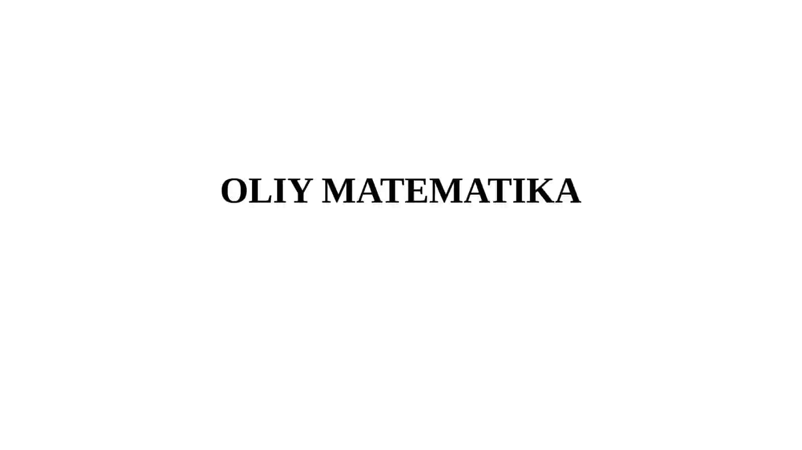 OLIY MATEMATIKA 2