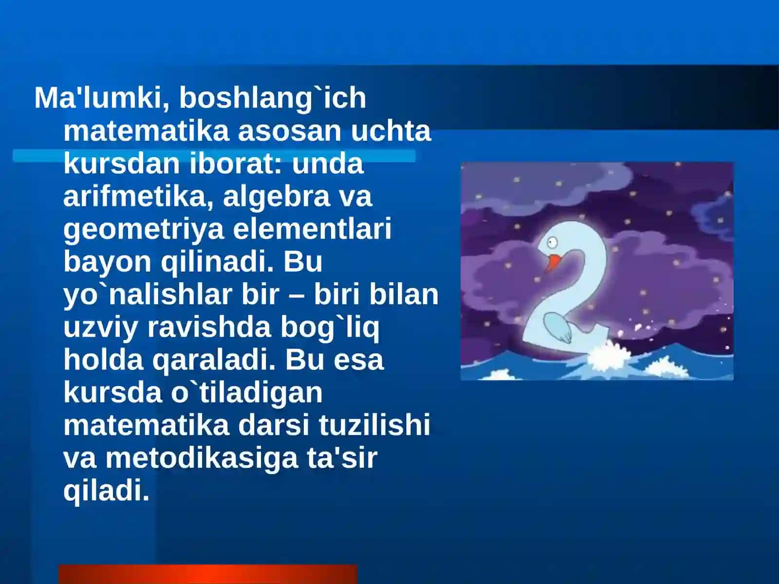 Boshlang`ich sinfda matematika o`qitish metodikasining mazmuni 2