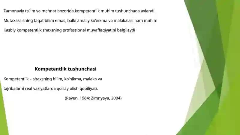 Kasbiy kompetentlik tushunchalari 2