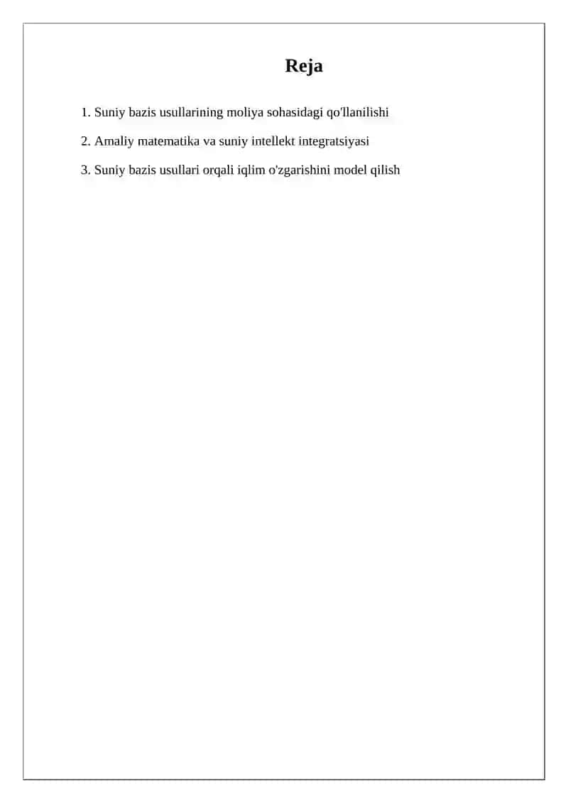 MUSTAQIL ISH AMALIY MATEMATIKA (SUNIY BAZIS USULI) 2