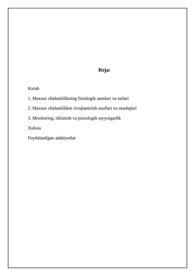 Maxsus chidamlilikni rivojlantirish uslublari 2