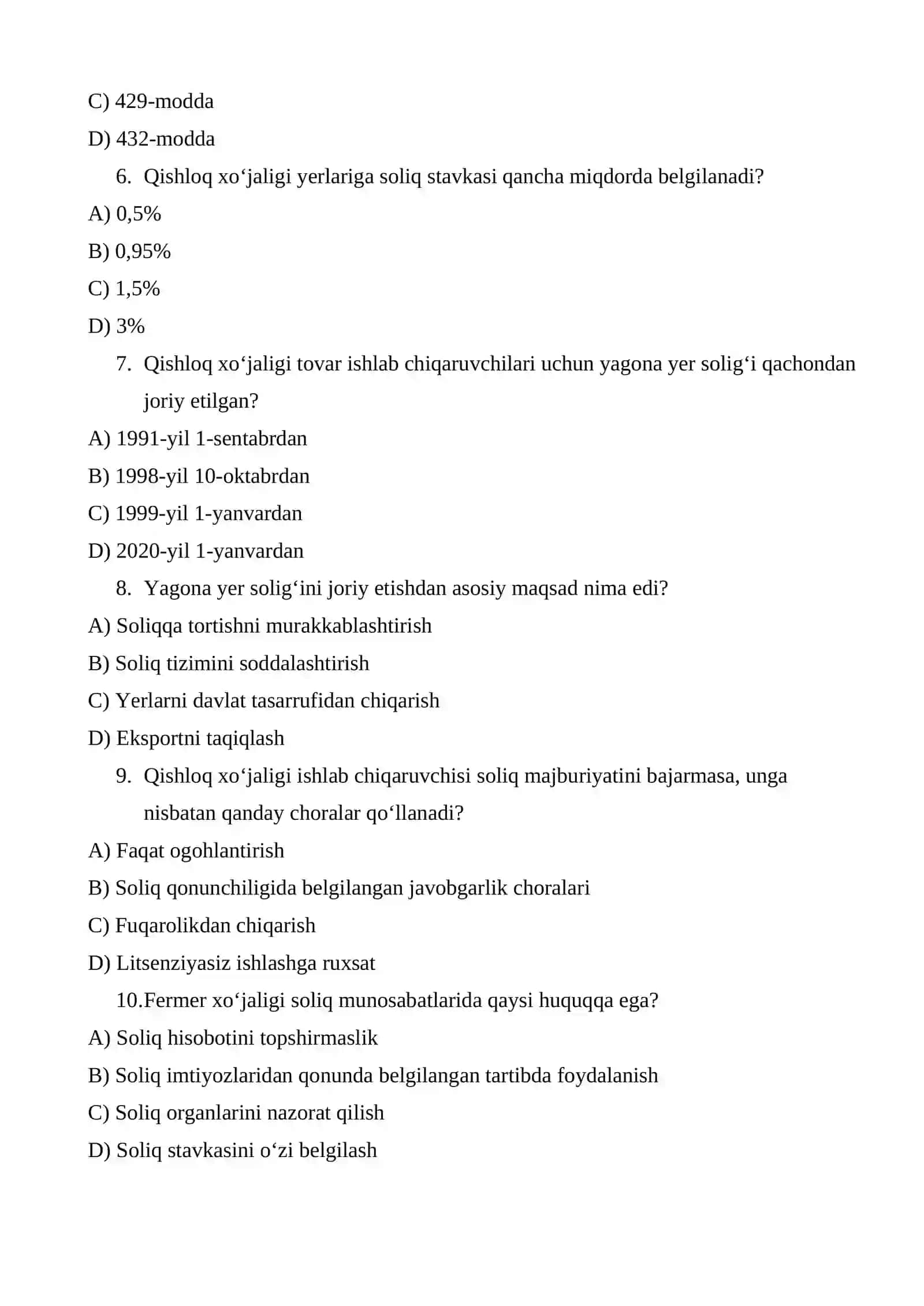 Soliq munosabatlarining subyekti sifatida qishloq xо‘jaligi tovar ishlab chiqaruvchilari 2