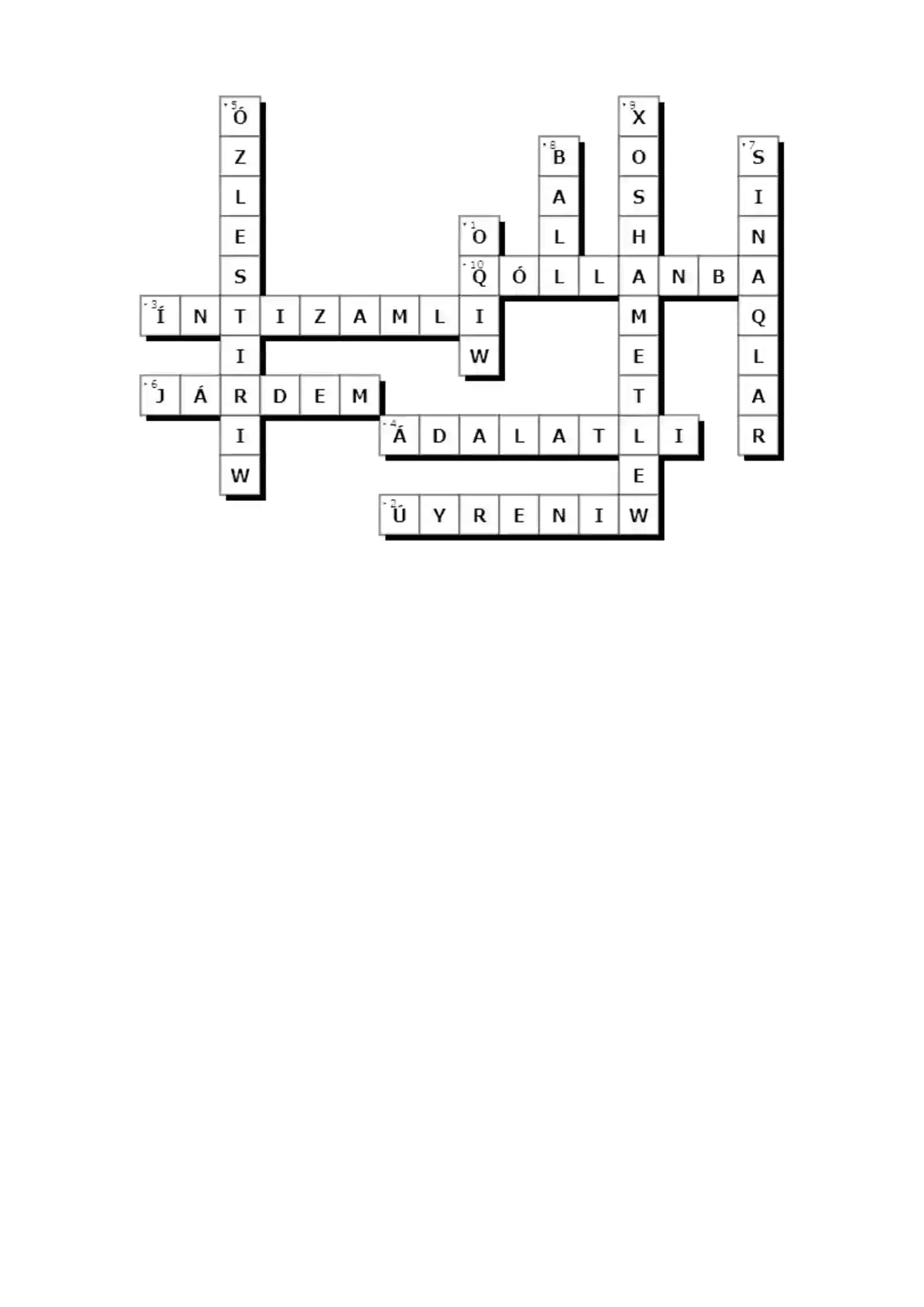 Krossword Tálim psixologiya 2