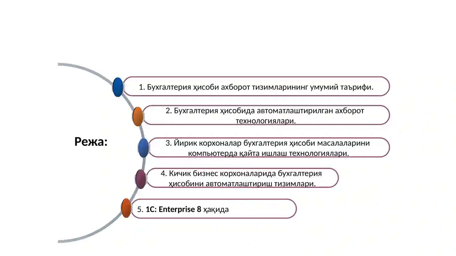 Buxgalteriya hisobi axborot tizimlarining umumiy ta`riif va buxgalteriya hisobida avtomatlashtirilgan axborot texnologiyalari 2