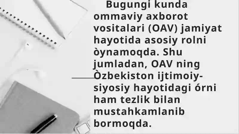 Davlat tilining OAVdagi òrni 2