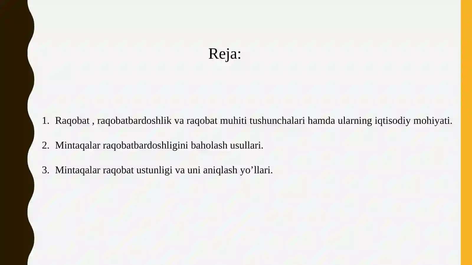 Raqobat, raqobatbardoshlik va raqobat muhitini tushunchalari hamda ularning iqtisodiy mohiyati 2