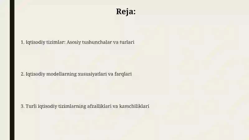 Iqtisodiy tizimlar va ularning turli modellari 2