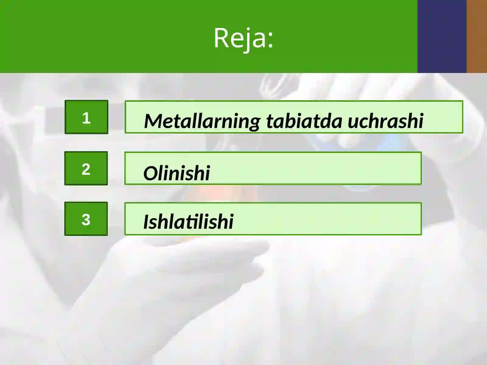 Metallarning tabiatdagi tarqalishi, olinishi va ishlatilishi 2