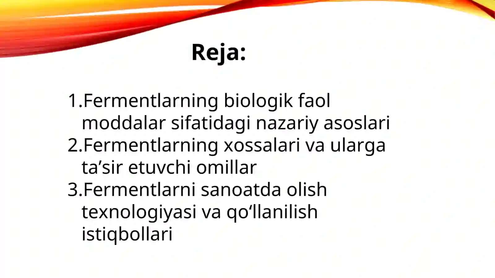 Fermentlar biologik faol moddalar sifatida: ularning tuzilishi, xossalari va sanoatda olish texnologiyasi. 2