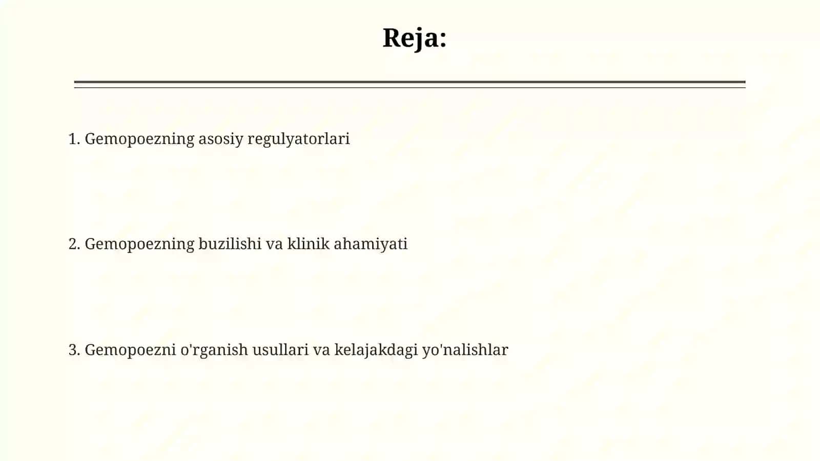 Gemopoezning asosiy jihatlari 2