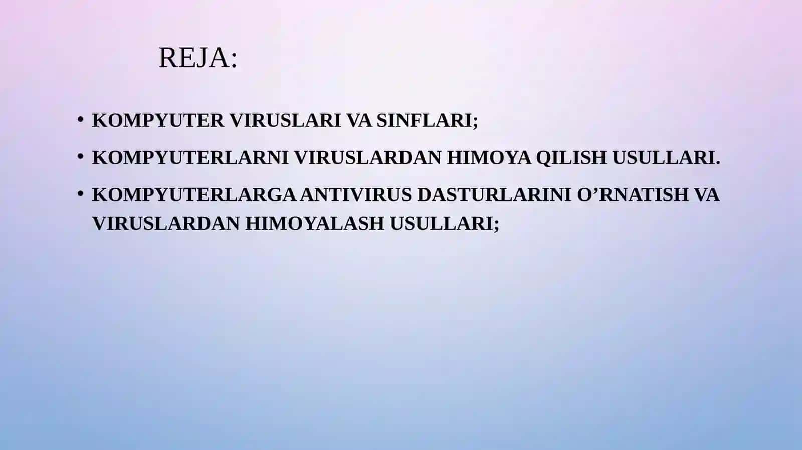 Kompyuterviruslar va sinflari 2