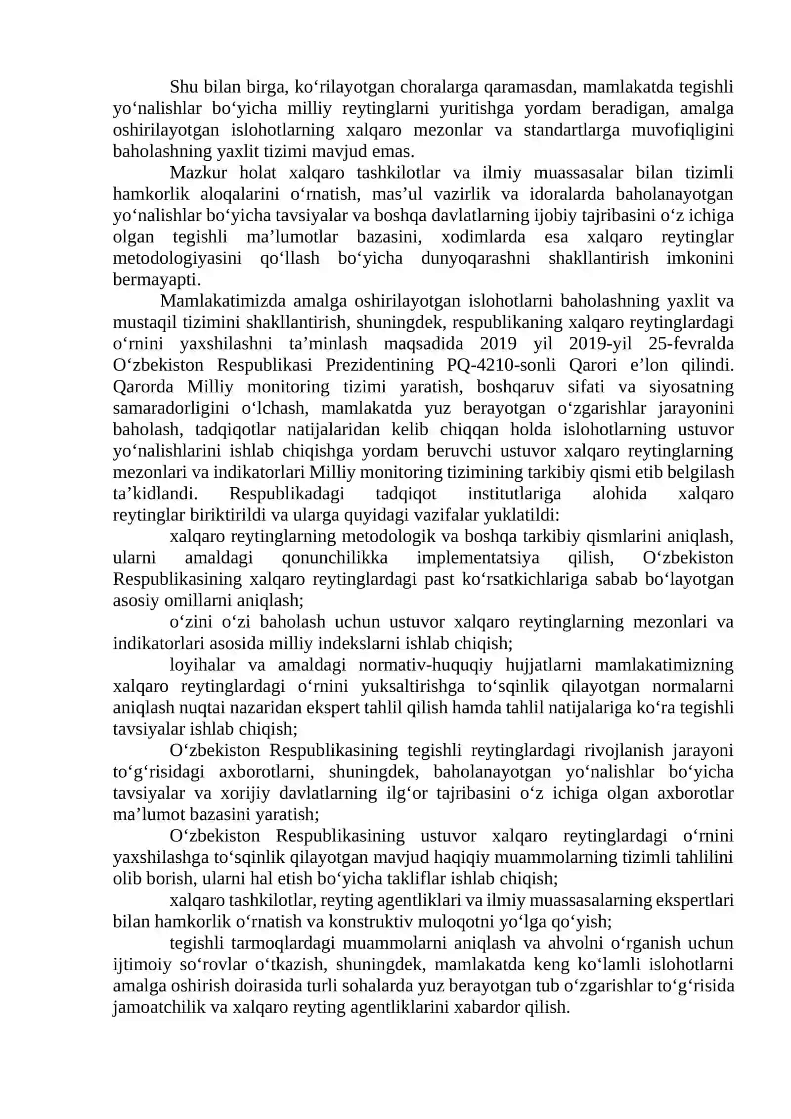 13-mavzu. Yangi O‘zbekiston ijtimoiy-siyosiy, iqtisodiy va madaniy hayotida roʻy berayotgan oʻzgarishlarning xalqaro reyting va indekslarda aks etishi 2