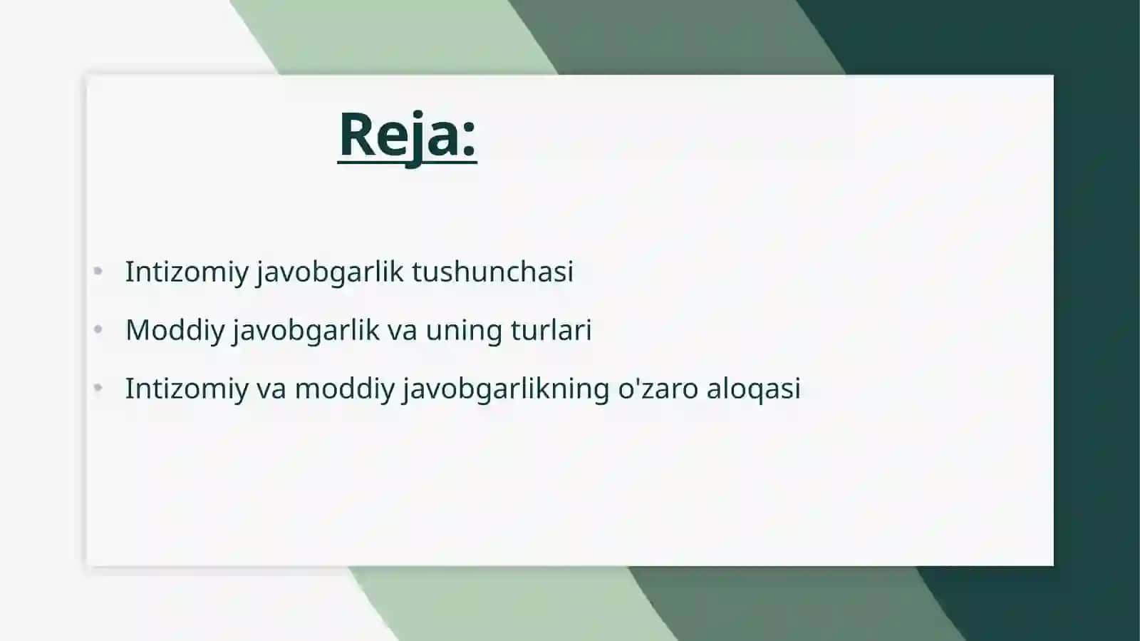 Intizomiy va moddiy javobgarlik 2