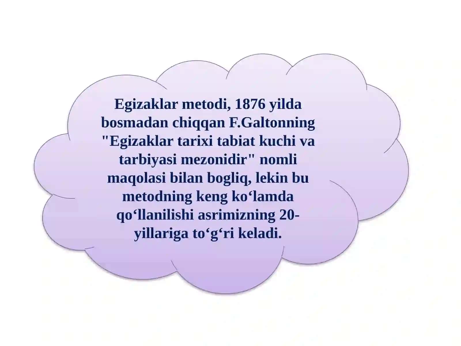 Egizaklar metodii 2