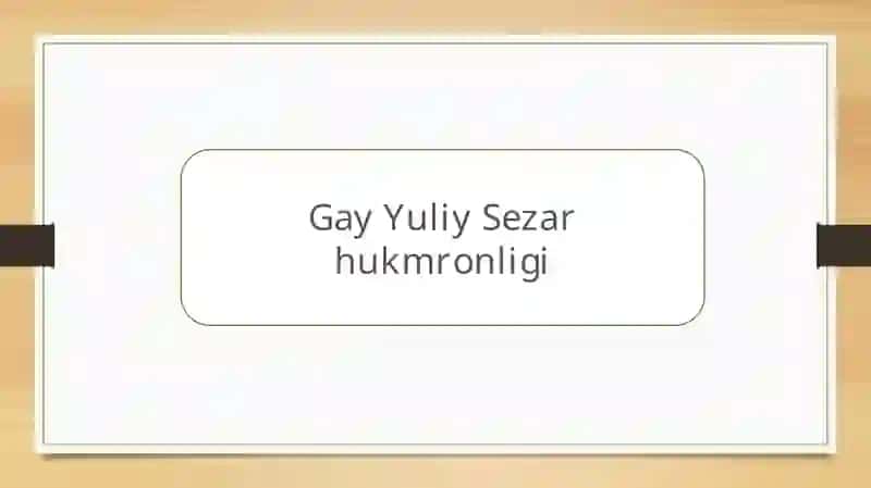 Yuliy Sezar hukmronligi 2