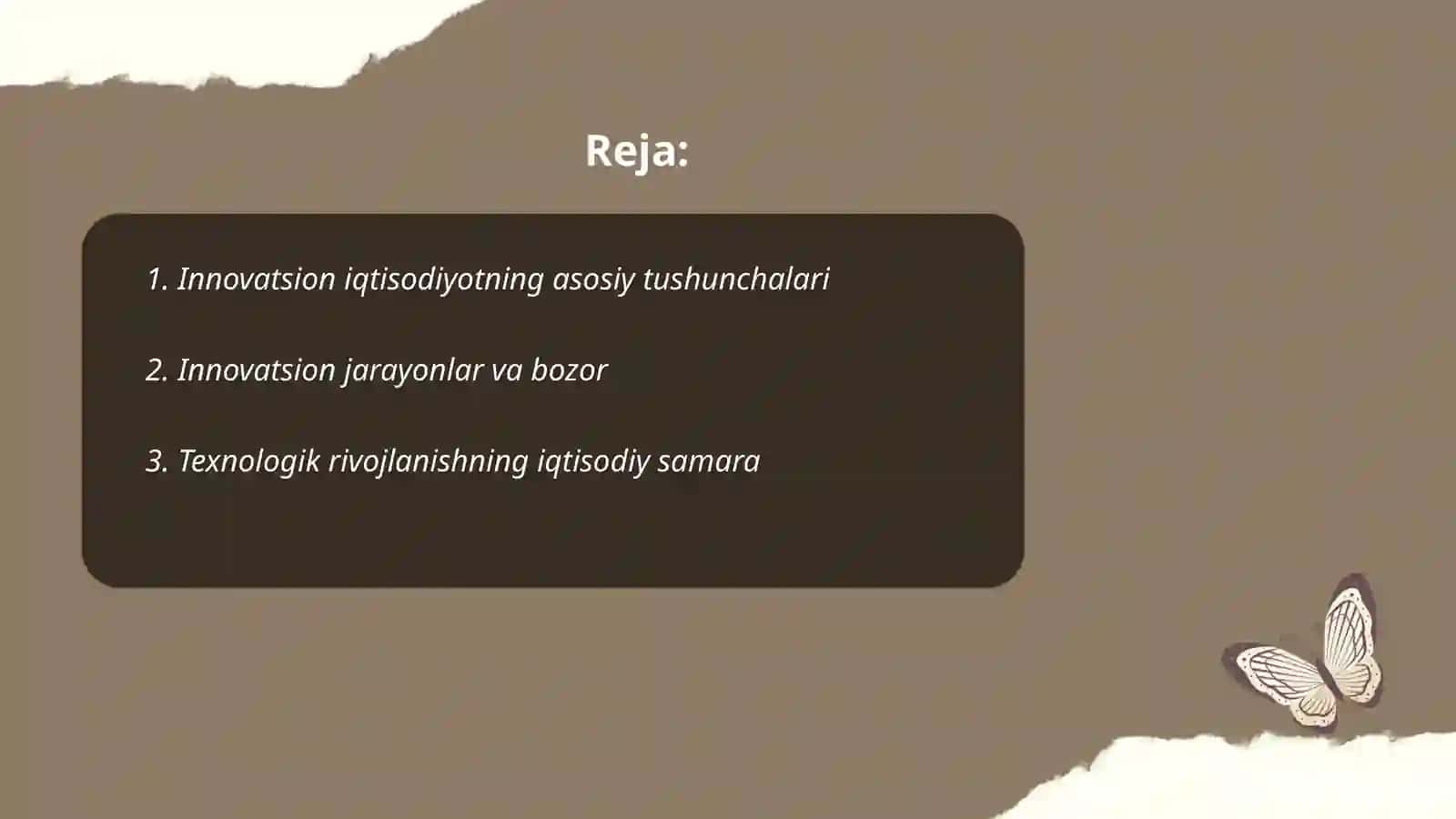 Innovatsion iqtisodiyot faniga kirish 2