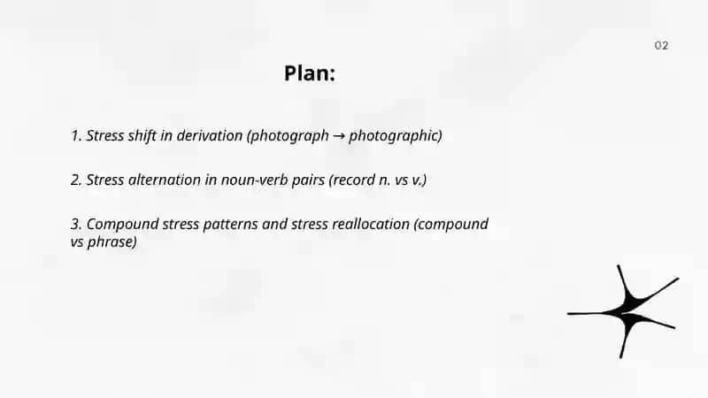 Modifications of the accentual structure of words in English 2