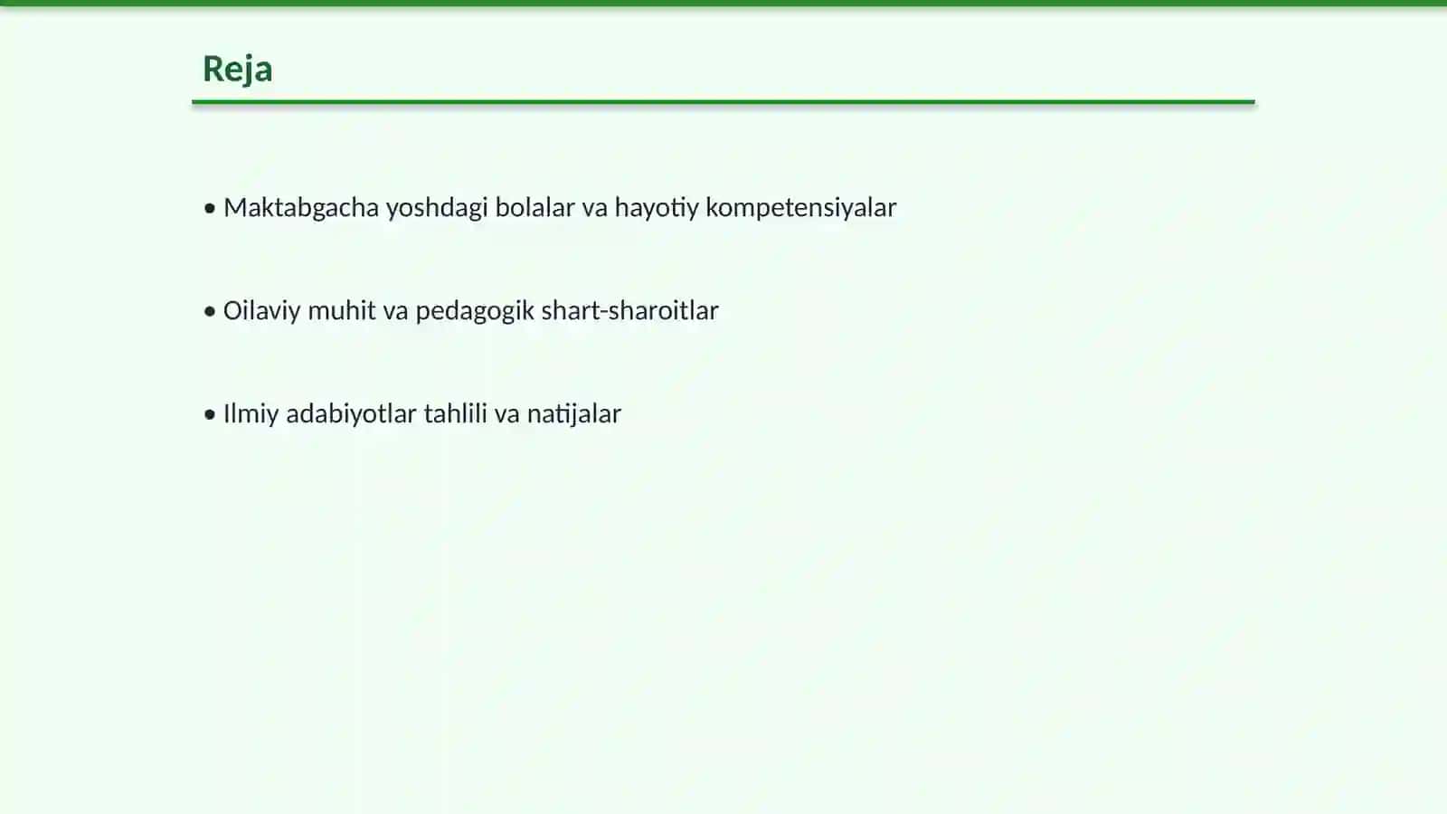 Maktabgacha yoshdagi bolalarda hayotiy kompetensiyalarni oilada shakllantirishning pedagogik shart sharoitlari bo’yicha ilmiy adabiyotlarni tahlil qilish 2