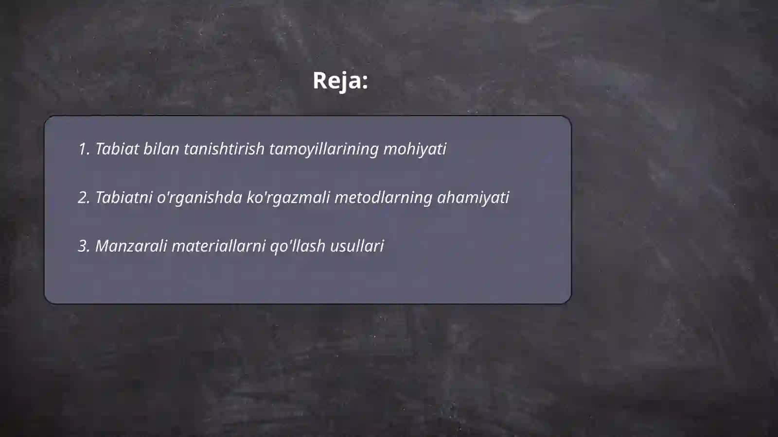 Tabiat bilan tanishtirish tamoyillari 2