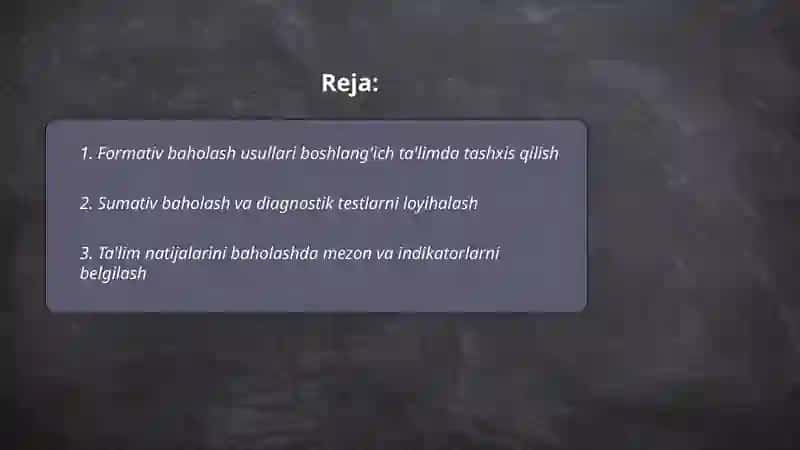 Boshlanğich taʼlimda oʻquvchilarning bilim, könikma va malakalarini tashxis etish 2