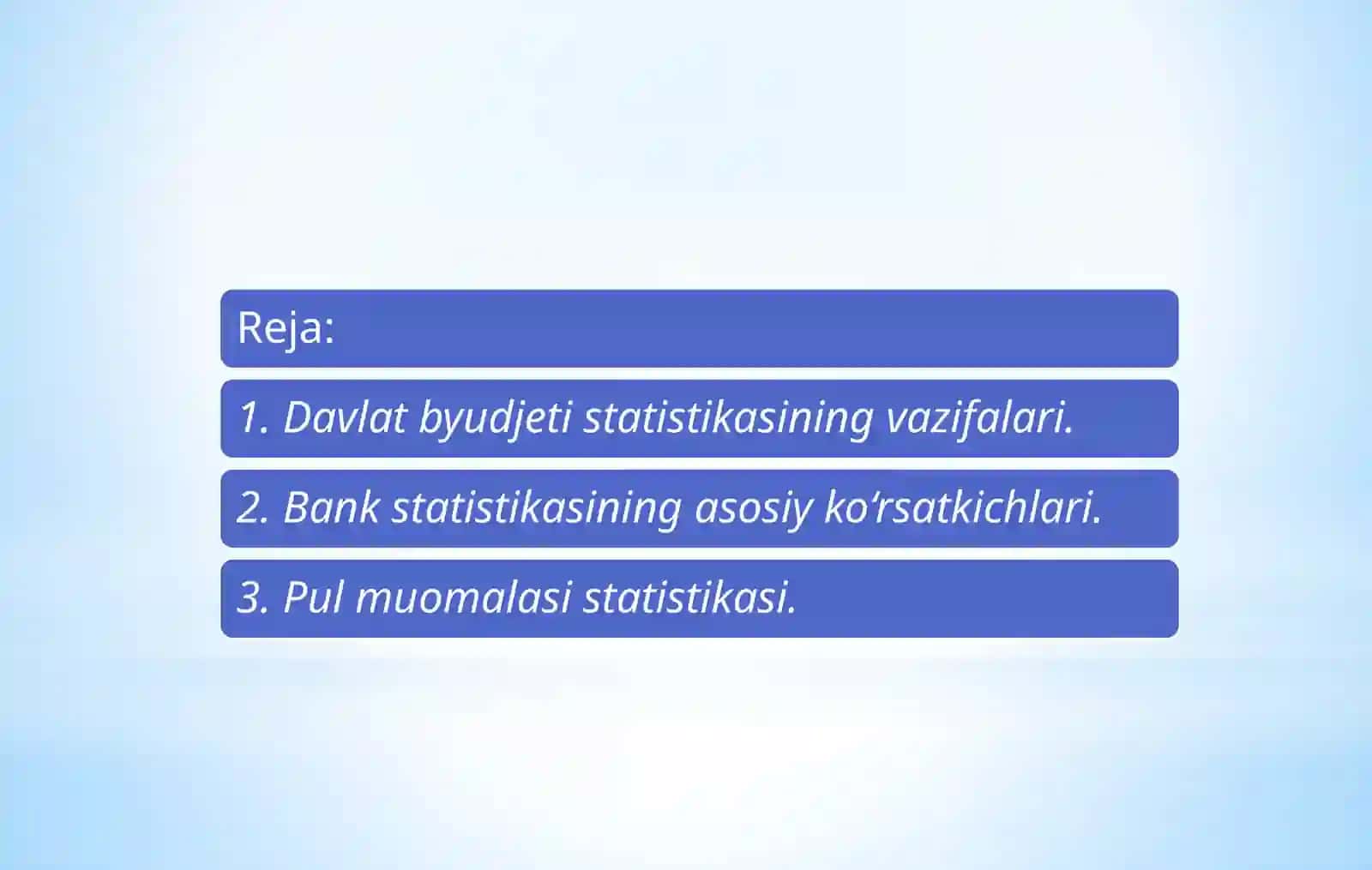 Bozor munosabatlar sharoitida davlat byudjet statistikasining vazifalari 2