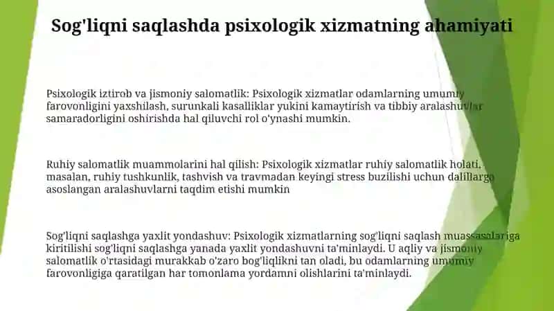 Yevropa Davlatlarining Sog'Liqni Saqlash Tizimida Psixologik Xizmatning O'Ziga Xosligi 2