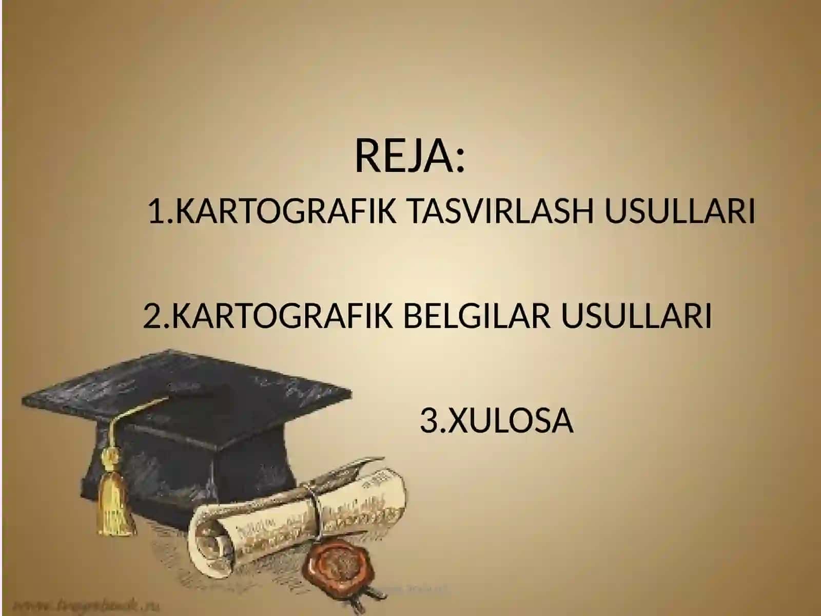 Geografik xaritalarda hodisalarni kartografik tasvirlash usullarini o'rganish 2