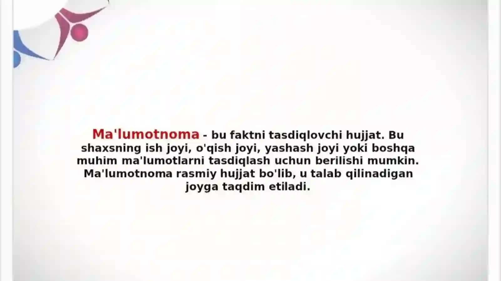 Malumotnoma: Yaratish va Undan Foydalanish 2