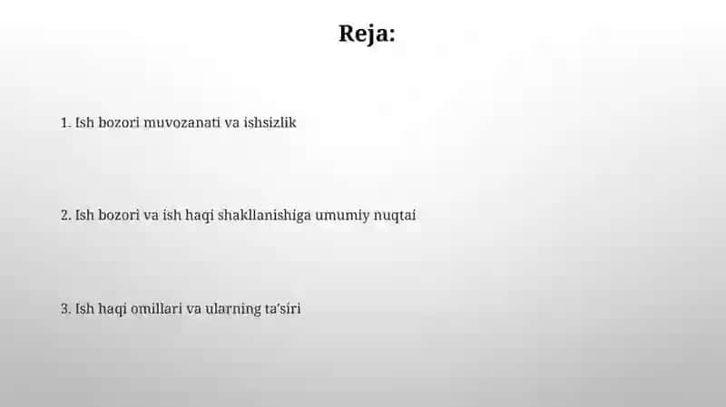 Mehnat bozori va ish haqini shakllanishi 2