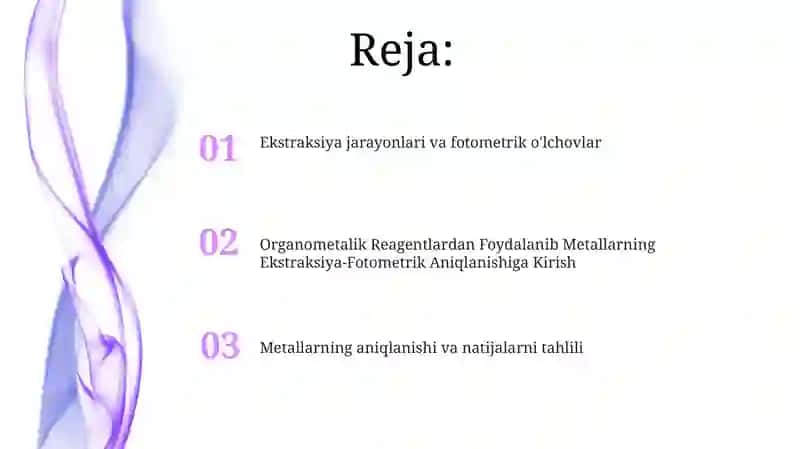 Metallarni organik reagentlar yordamida ekstraksion fotometrik aniqlash 2