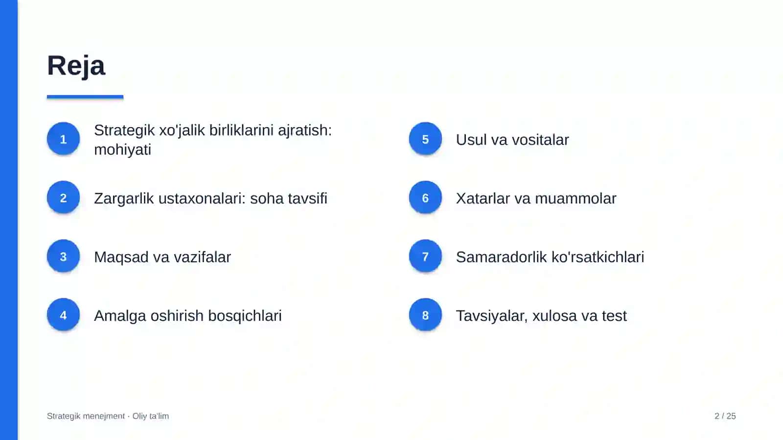 zargarlik ustaxonalarida strategik xo'jalik birliklarini ajratish 3674 2