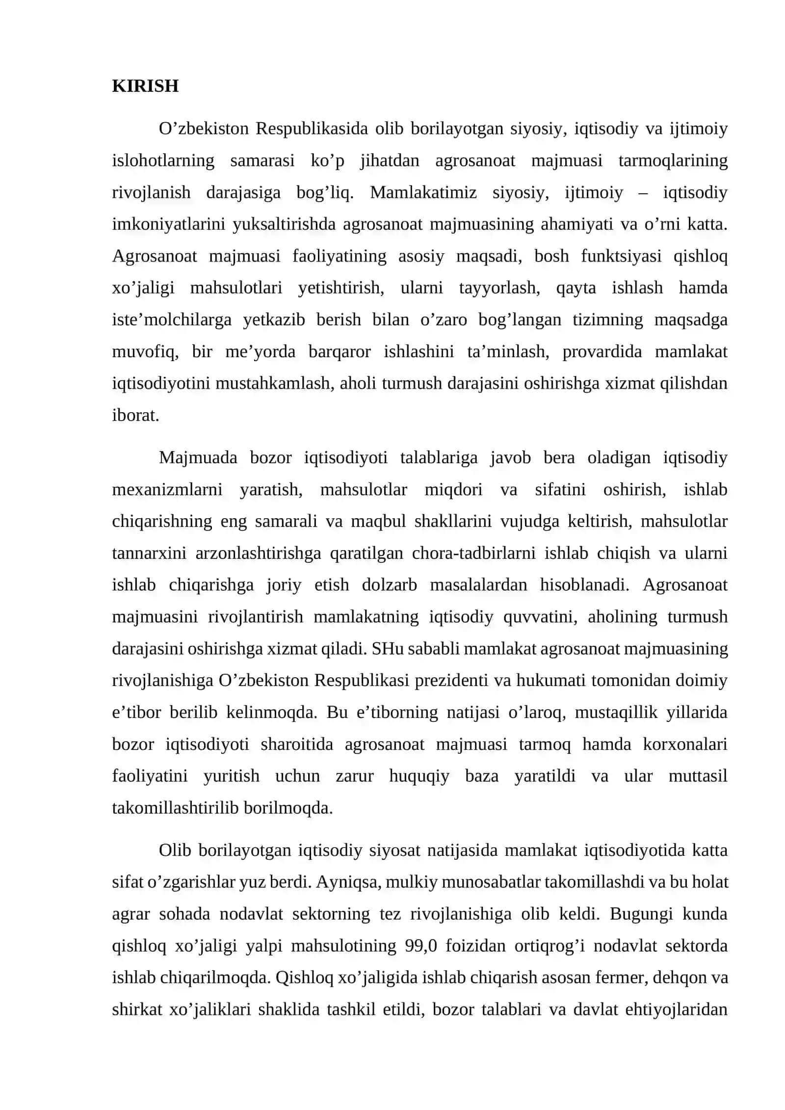 Agrosanoat majmuasida investitsiyalar va ulardan samarali foydalanish 2
