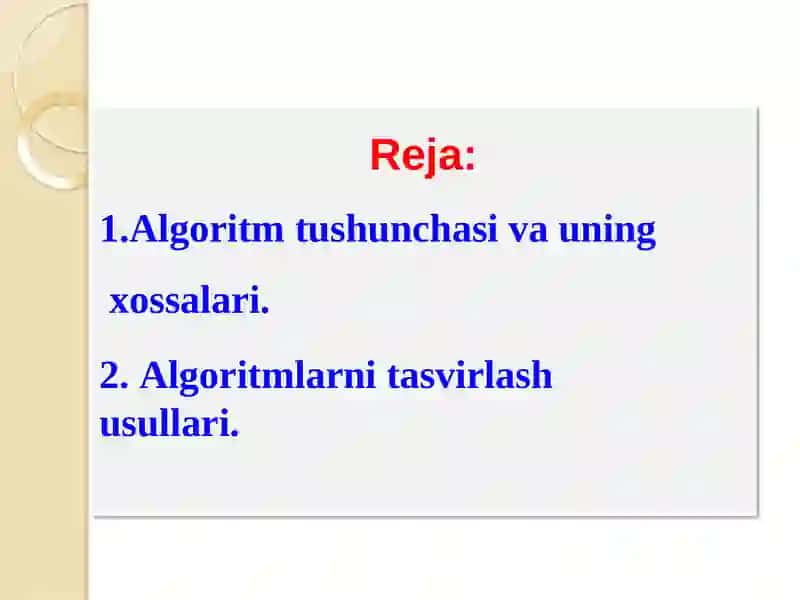 Algoritm va uning turlari 2