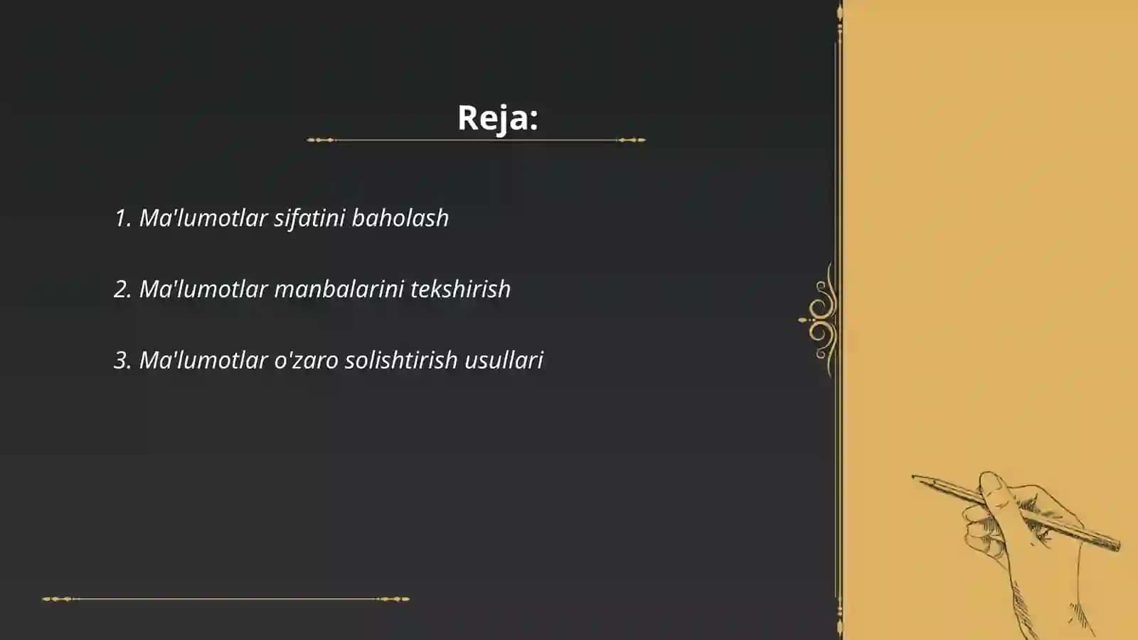Ma'lumotlarni to'g'riligini tekshirish 2